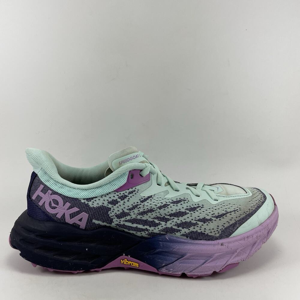 Hoka Speedgoat 5 Trail Running Shoes Womens Size 8 B Sunlit Ocean/Night Sky